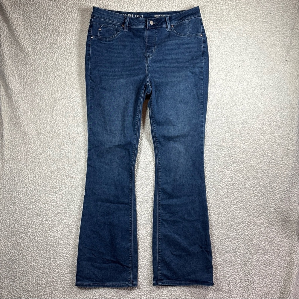 Laurie Felt Knit Clean Jean Pull On Bootcut Women Size MT Stretch Dark Wash Jean